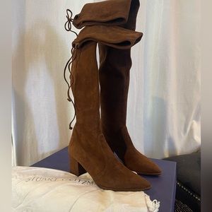 Stuart Weitzman Suede Thighland Walnut Color Size 7